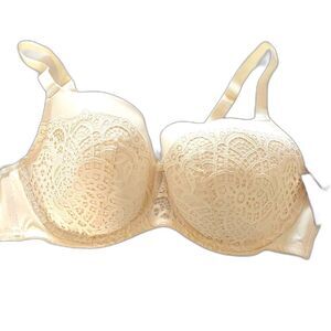 Auden Lace Bra Balconette Cream Size 46 D New Underwire Lightly Lined